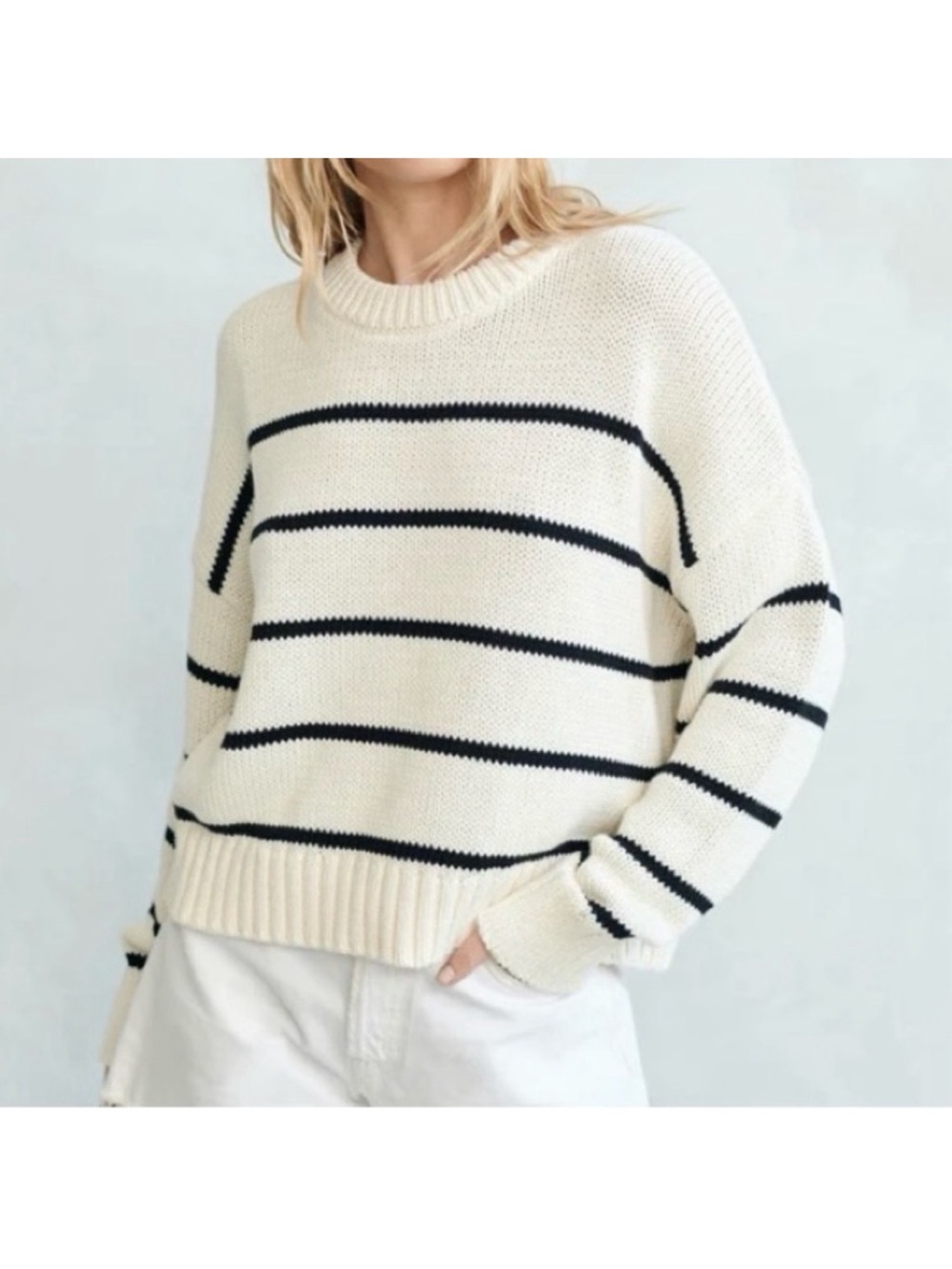 Jenni Kayne Chloe Cream Striped Sweater - Picture 2 of 7